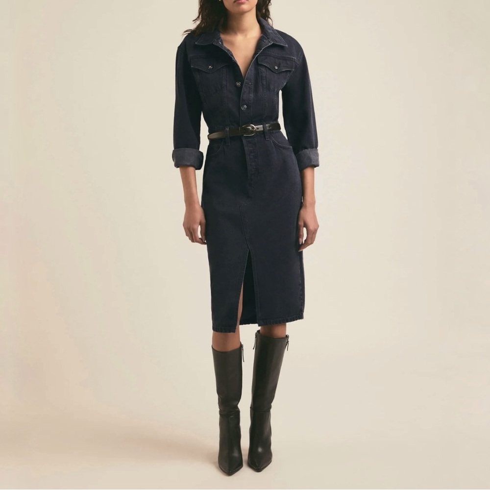 Favorite Daughter the City Long Sleeve Denim Jean Dress in Size 25 - Picture 3 of 8